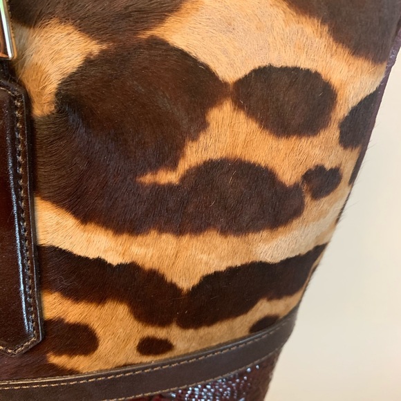 BRAHMIN handbag, burgundy leather and mohair! 👜 - Picture 3 of 7